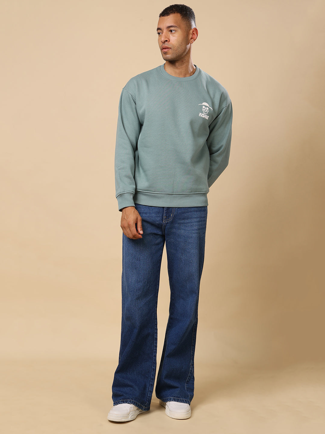 Stylox Men’s Regular Fit Printed Round Neck Sweatshirt – Casual Comfort with Trendy Prints - Stylox