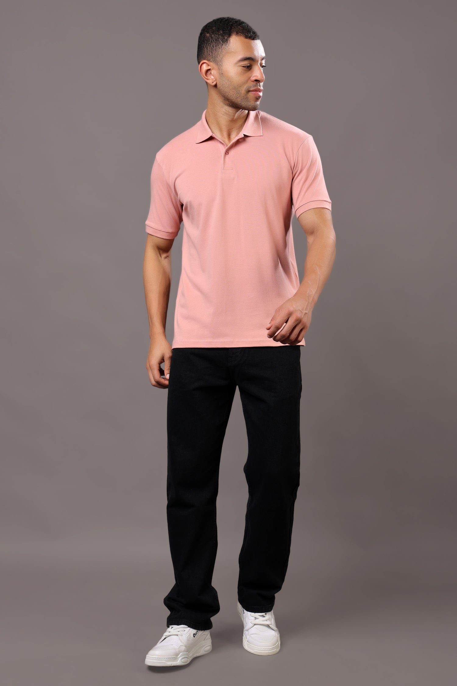 Stylox Men’s Polo Collar Solid T-Shirt - Soft, Breathable &amp; Everyday Wear