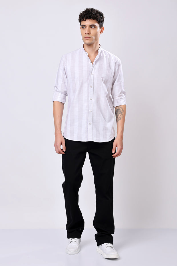 Stylox White Stripes Casual Shirt For Men