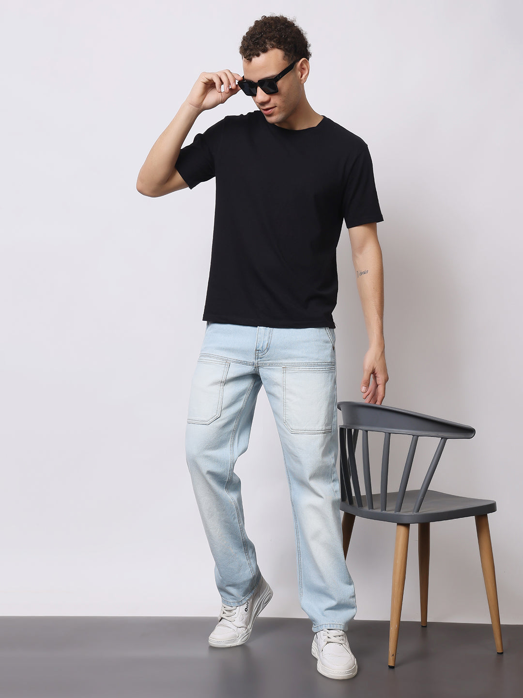 Stylox Men’s Relaxed Fit Heavy Washed Denim Jeans with Front Utility Pockets | Comfort Casual Jeans for Everyday Wear - Stylox