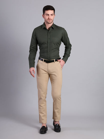 Stylox Men’s Regular Fit Solid Oxford Casual Shirt-Green - Stylox