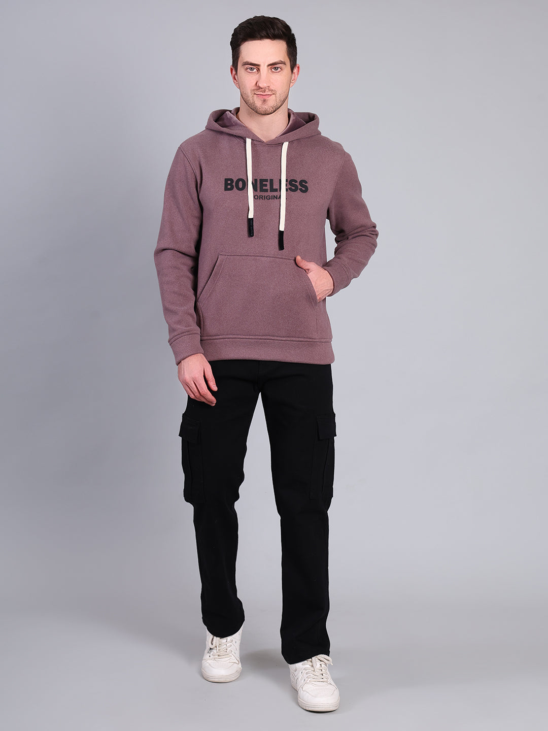 Stylox Men’s Winter Hooded Sweatshirt | Printed Pullover Hoodie with Kangaroo Pocket | Warm Casual Wear