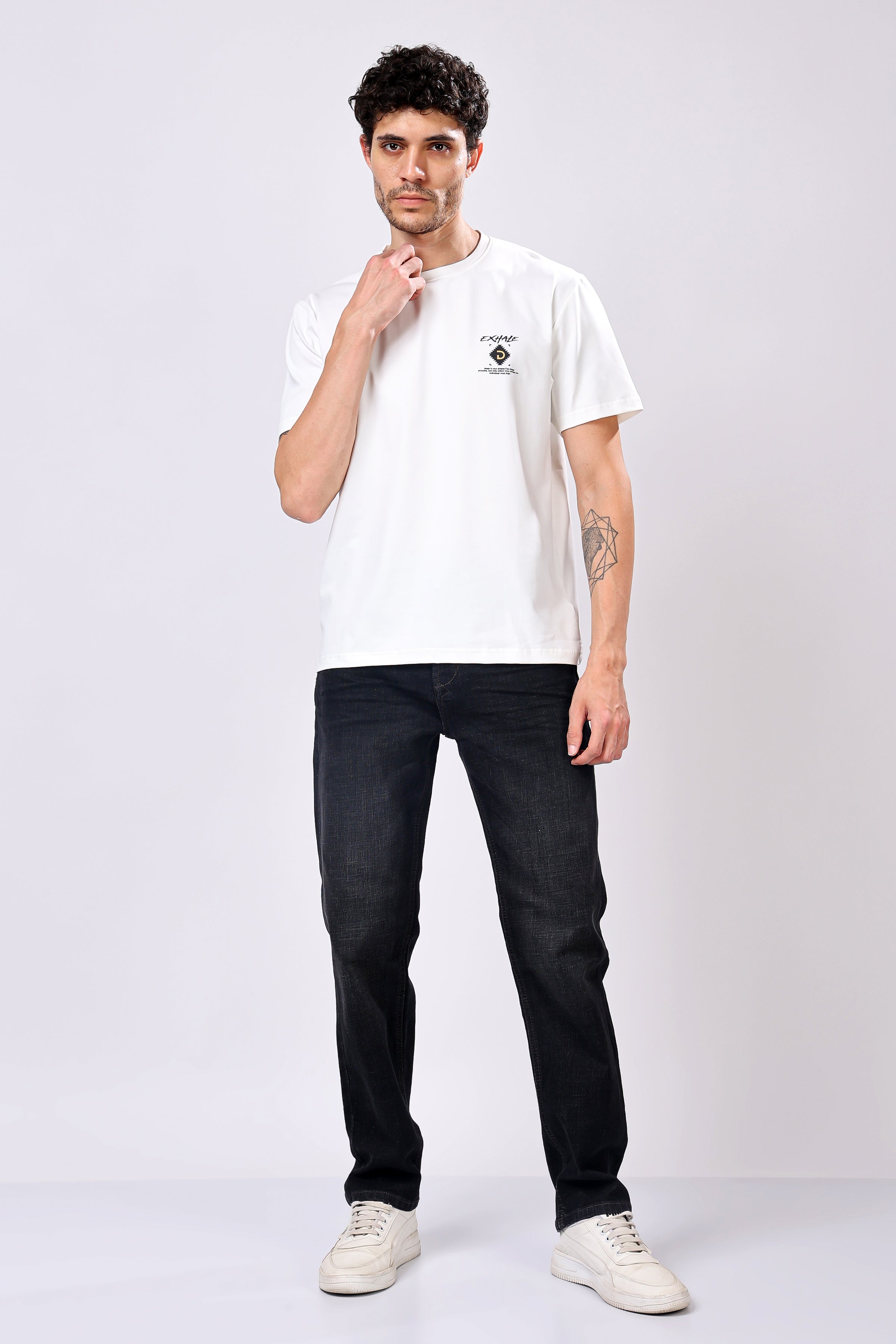 Stylox Men’s Oversized Round Neck Half Sleeve Back Printed T-Shirt | Premium Cotton Loose Fit Graphic Tee for Streetwear - Stylox