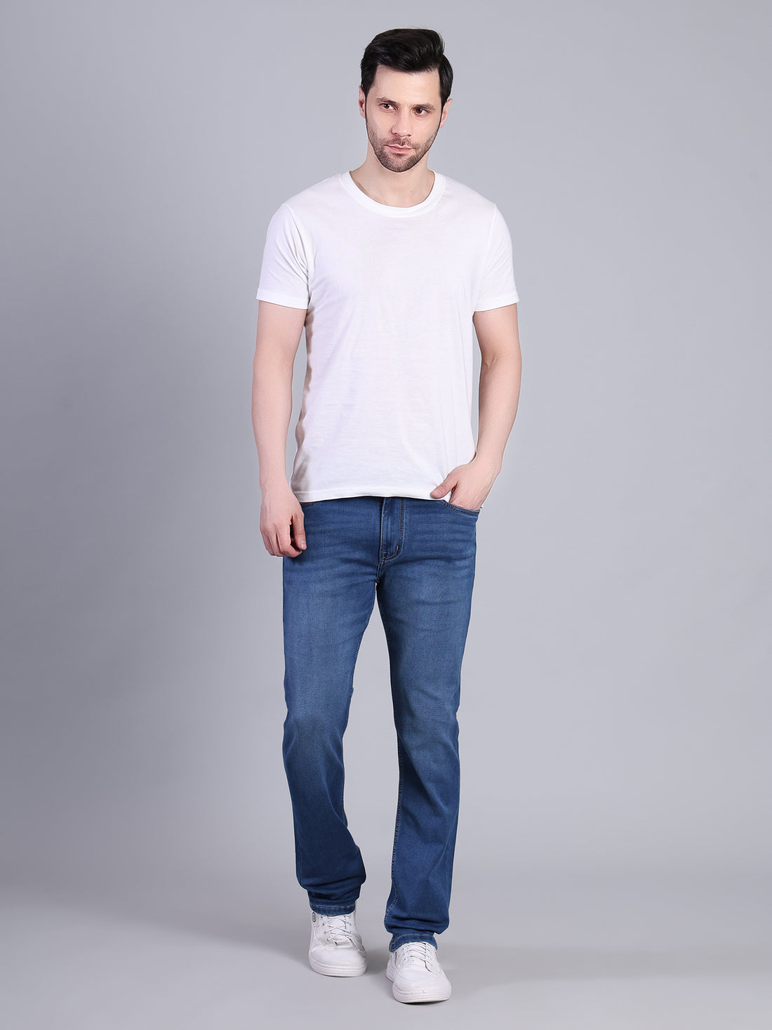 Stylox Men’s Slim Fit Stretchable Denim Jeans-Light Blue - Stylox