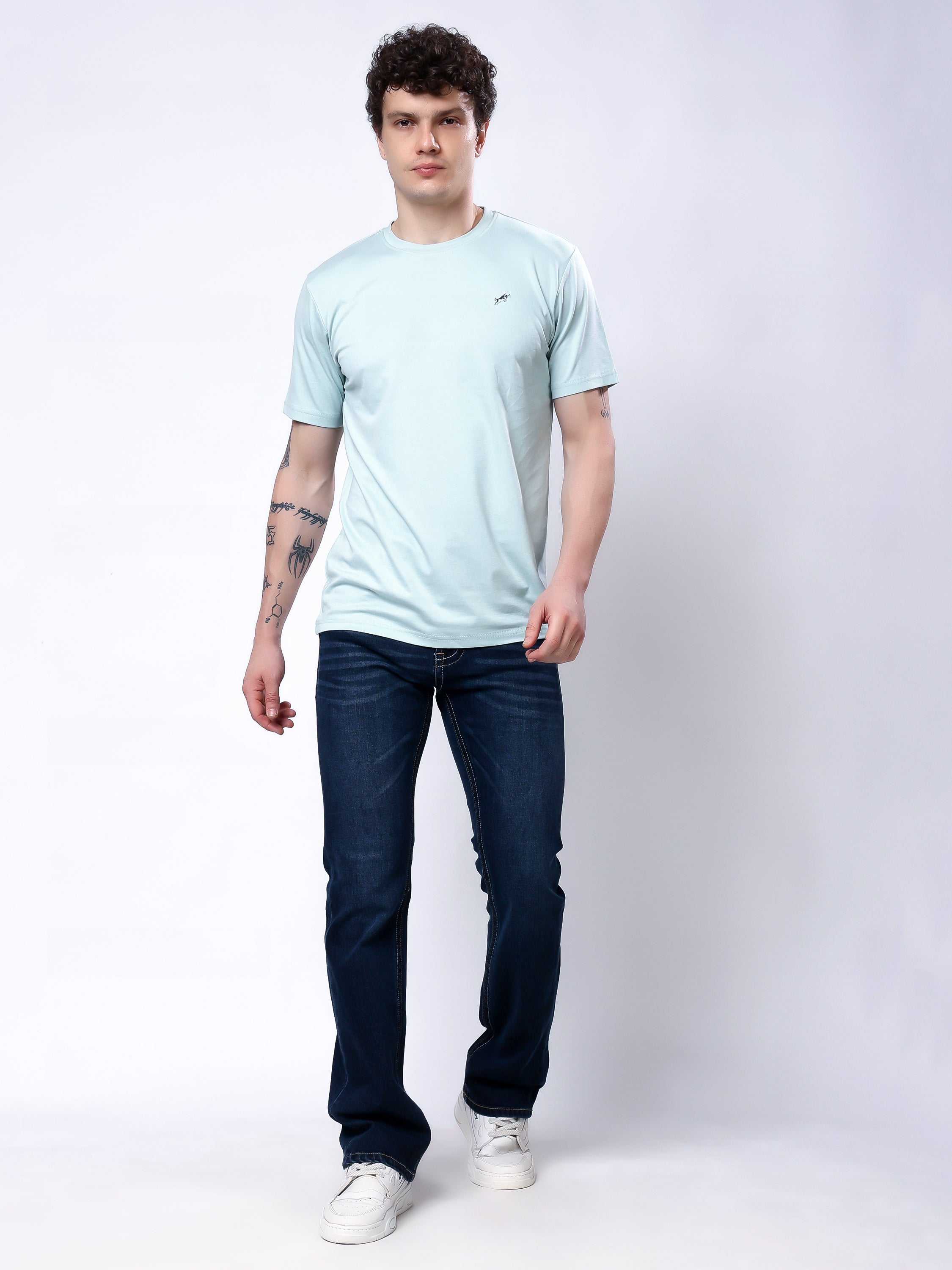 Stylox Men's Bootcut Fit Stretchable Denim Jeans-Dark Blue - Stylox
