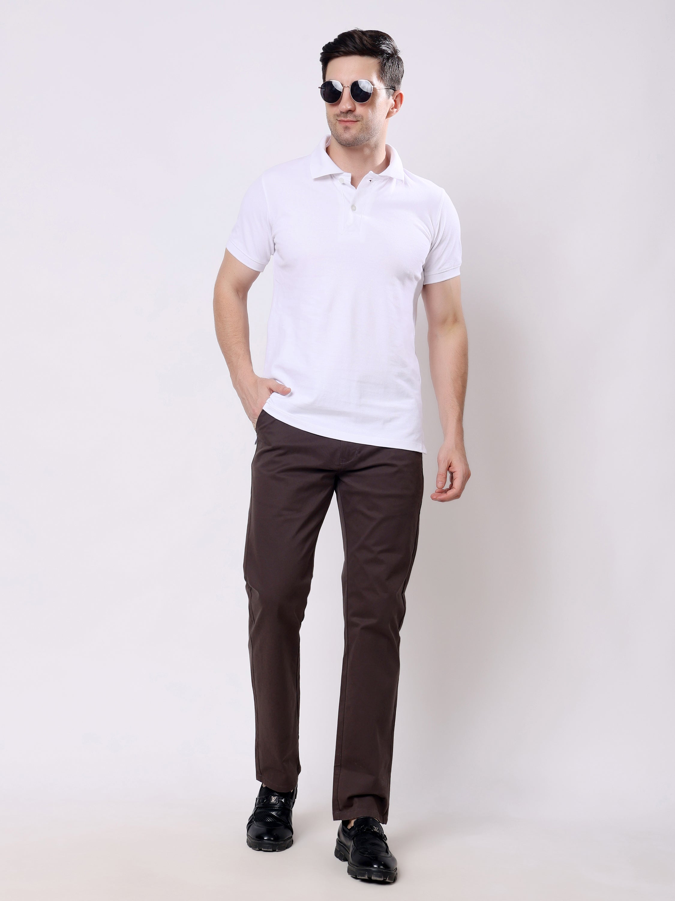 Stylox Men’s Straight Fit Non-Stretch Casual Chinos Trousers - Stylox