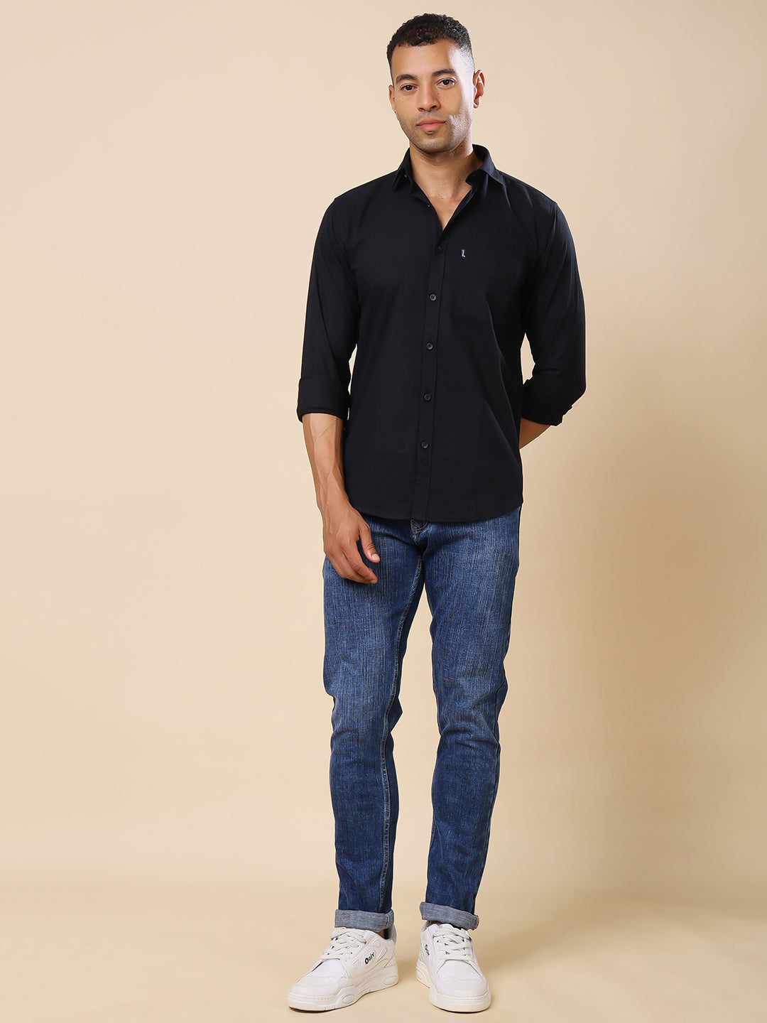 Stylox Men’s Regular Fit Oxford Full Sleeve Solid Shirt – Classic Elegance with Modern Comfort