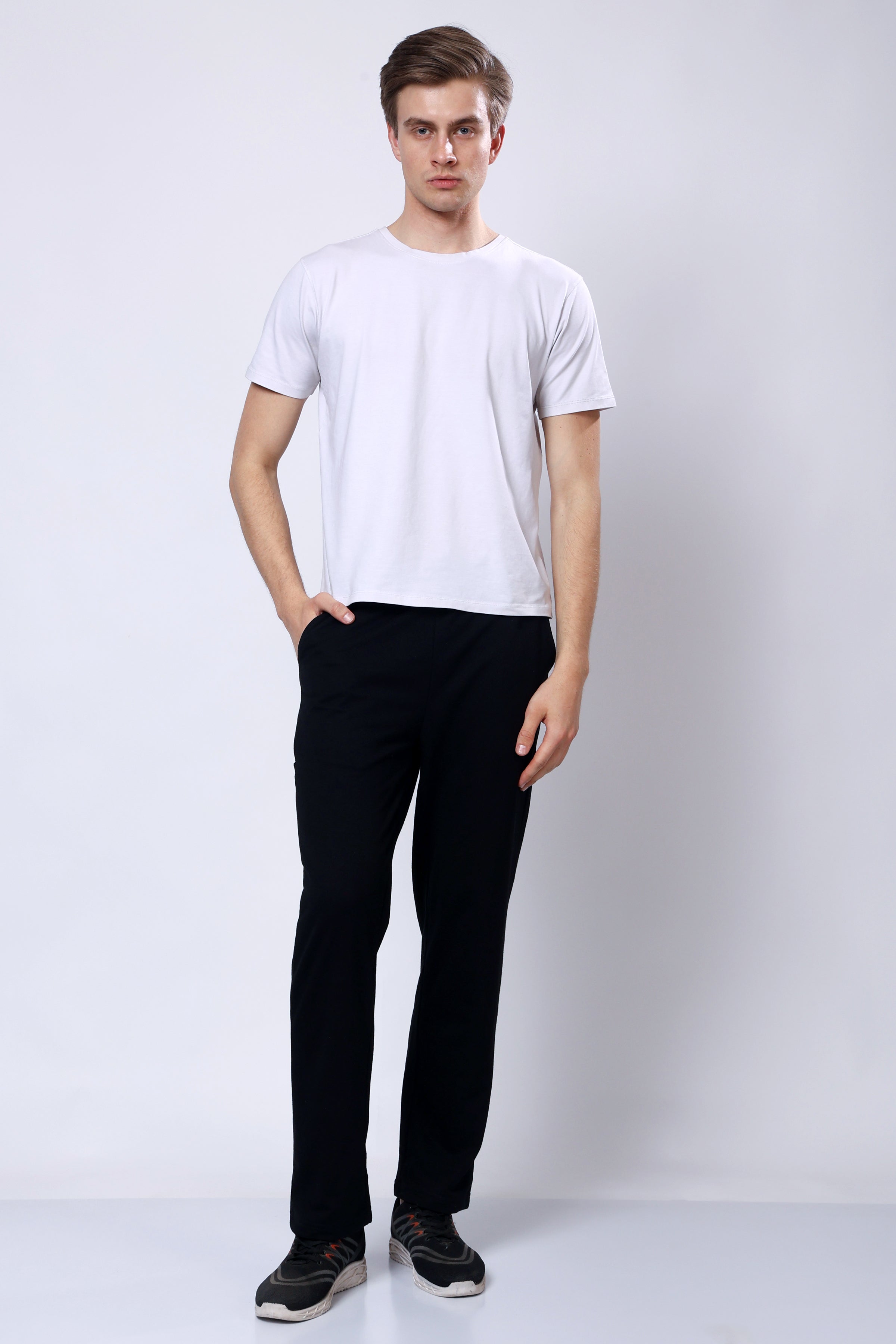 Stylox Men’s Regular Fit Terry Fabric Trackpant with Drawstring Waist-Cream - Stylox