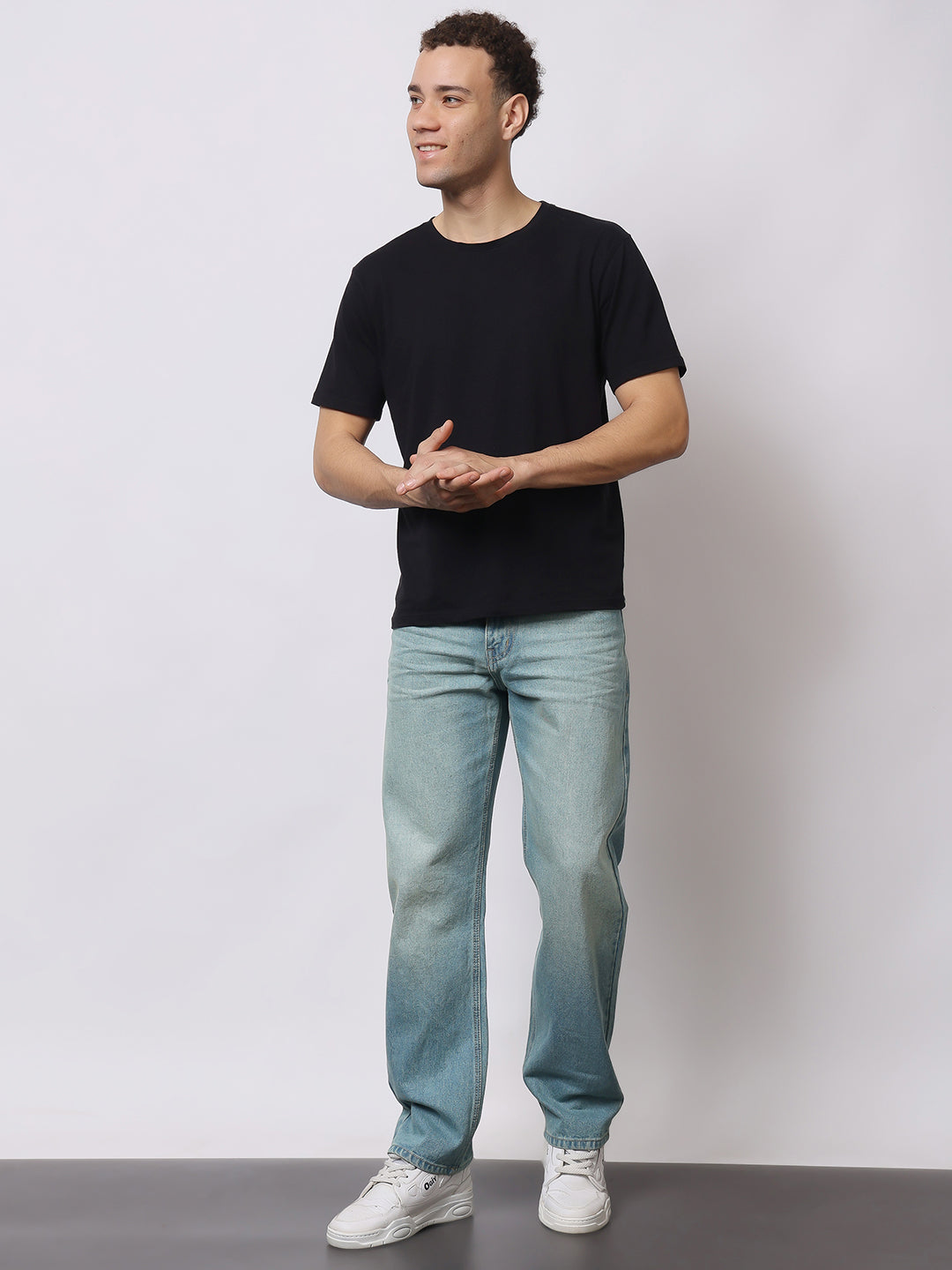 Stylox Men’s Relaxed Fit Dusty Blue Washed Jeans | Soft Light Blue Straight Fit Denim for Casual & Everyday Wear - Stylox