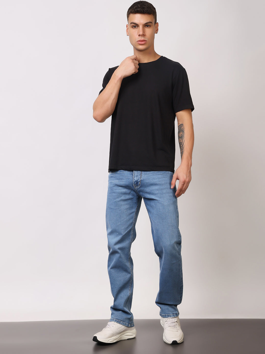 Stylox Men’s Comfort Fit Mid-Rise Premium Stretchable Solid Jeans - Stylox