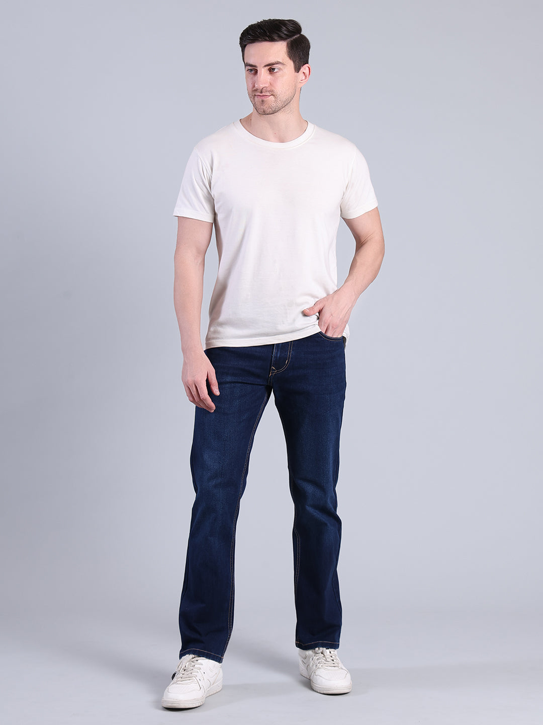 Stylox Men’s Straight Fit Mid-Rise Jeans | Classic Denim Jeans for Men - Stylox
