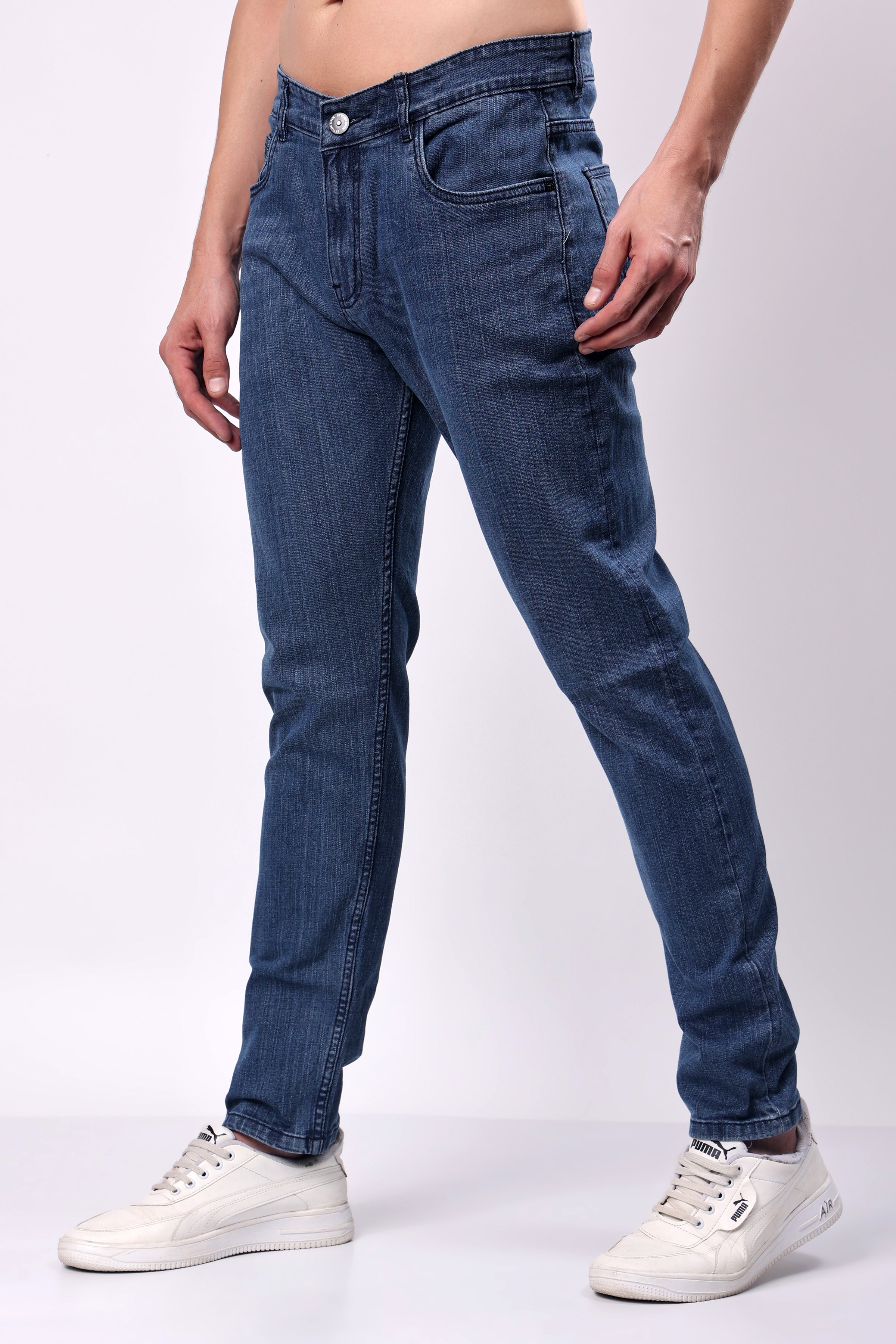 Stylox Men Relaxed Fit Denim Jeans -  | Mid Blue - 5110-11173 - Stylox