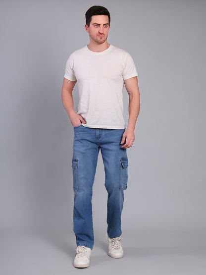 Stylox Men’s Cargo Jeans | Utility Denim with Multiple Pockets | Regular Fit Stretch Cargo Jeans for Men