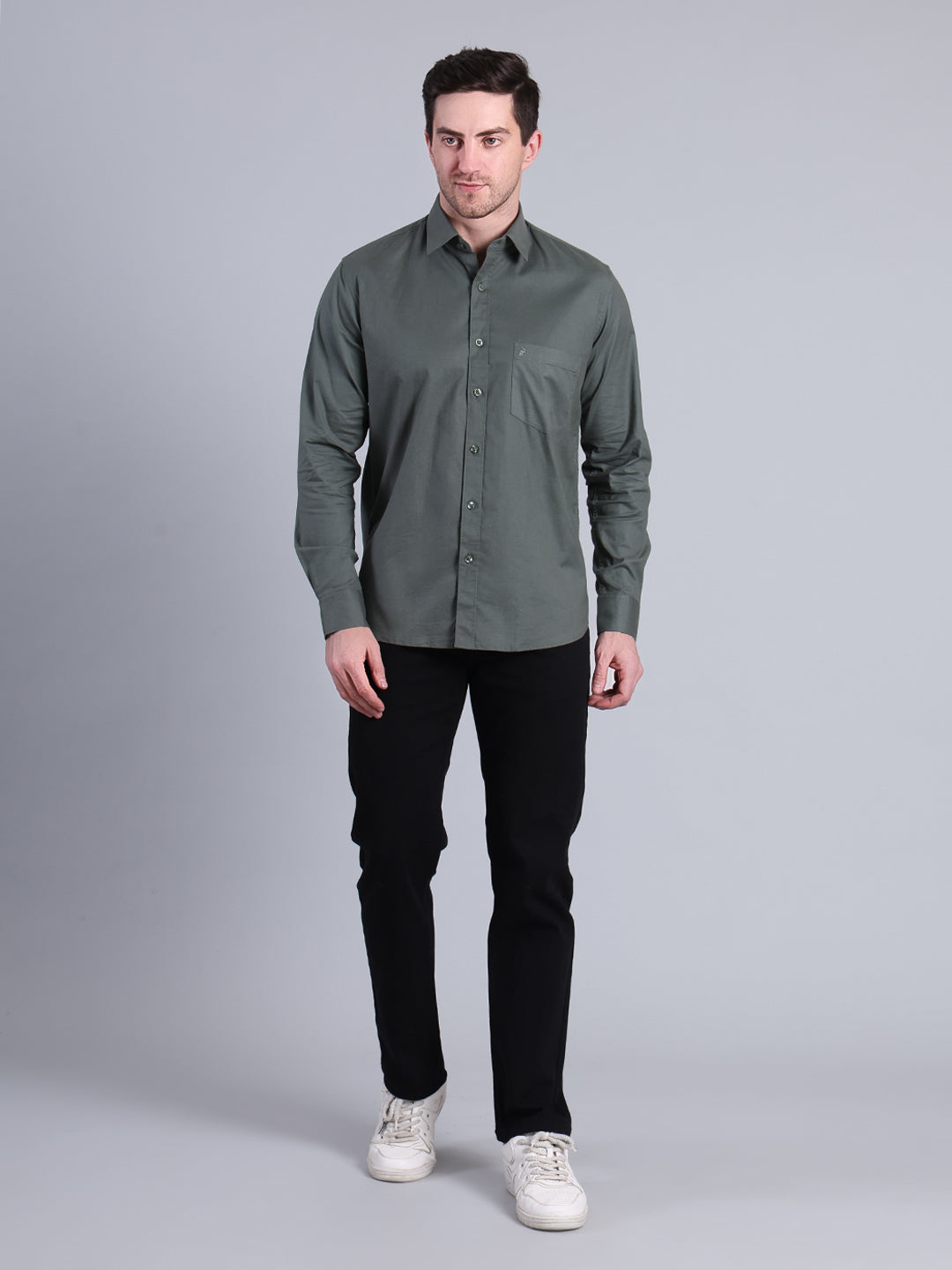 Stylox Men’s Solid Casual Shirt | Full Sleeve Regular Fit Shirt for Everyday Wear