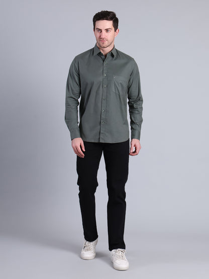 Stylox Men’s Solid Casual Shirt | Full Sleeve Regular Fit Shirt for Everyday Wear