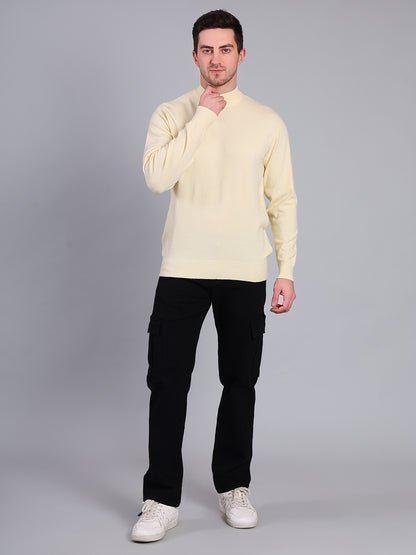 Stylox Men’s Solid Winter Sweater | Premium Knit Mock Neck Pullover for Men | Warm &amp; Soft Full Sleeve Sweater