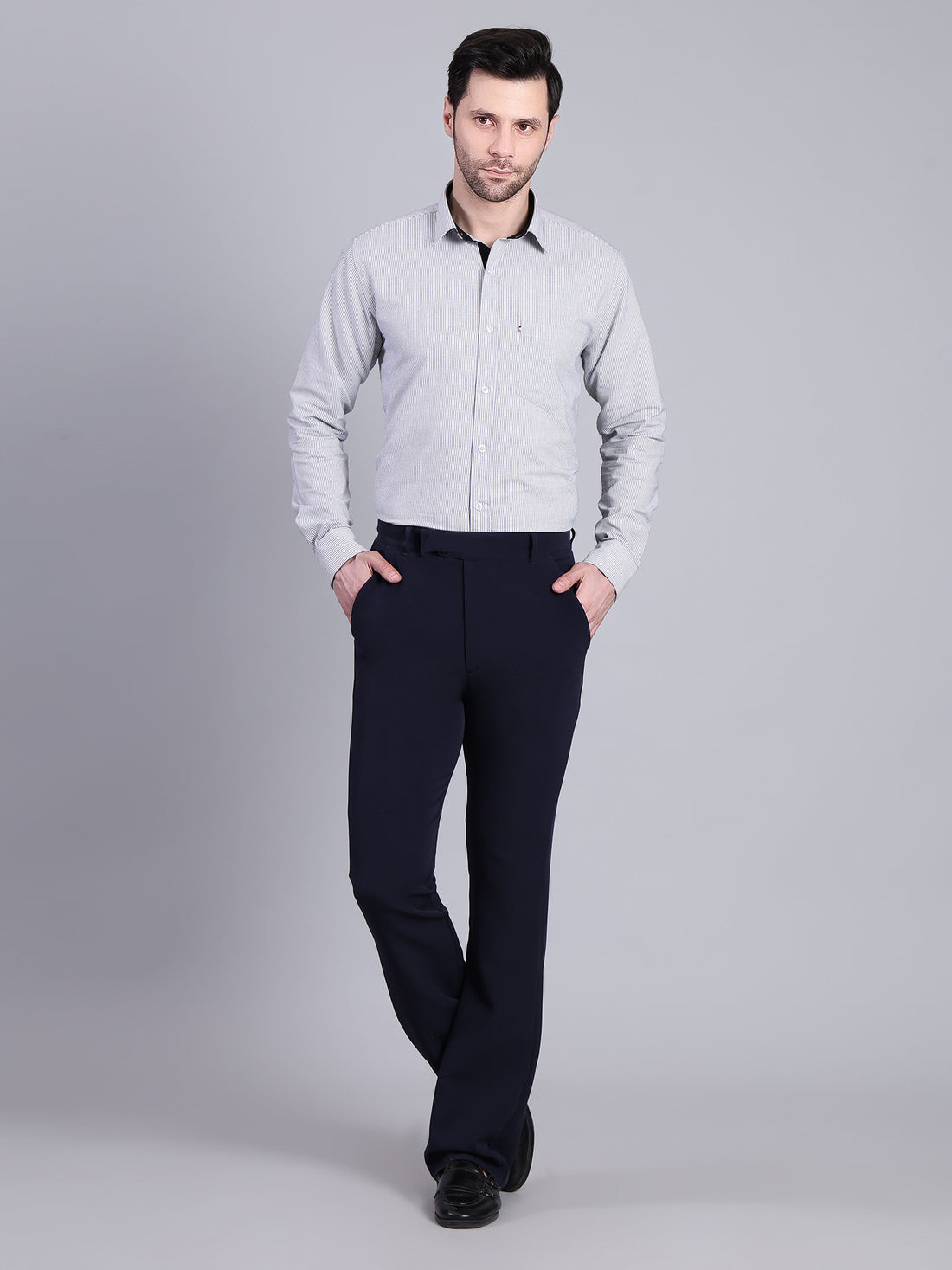 Stylox Men’s Bootcut Formal Trousers-Navy - Stylox