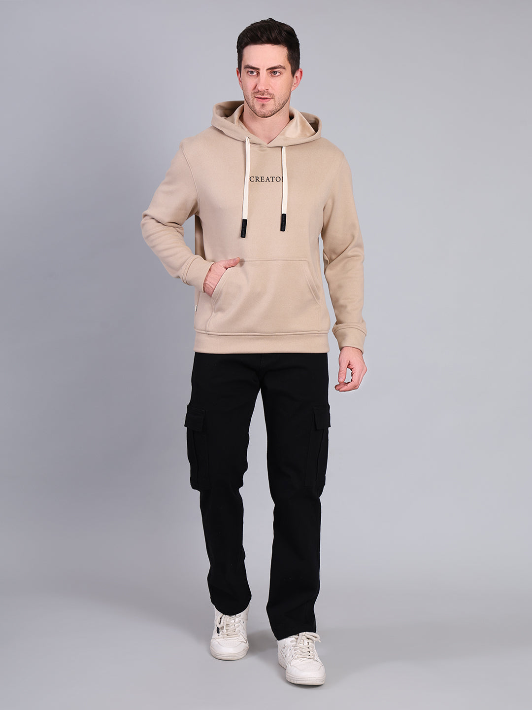 Stylox Men’s Winter Printed Hoodie | Pullover Sweatshirt with Kangaroo Pocket & Hood | Warm Casual Wear