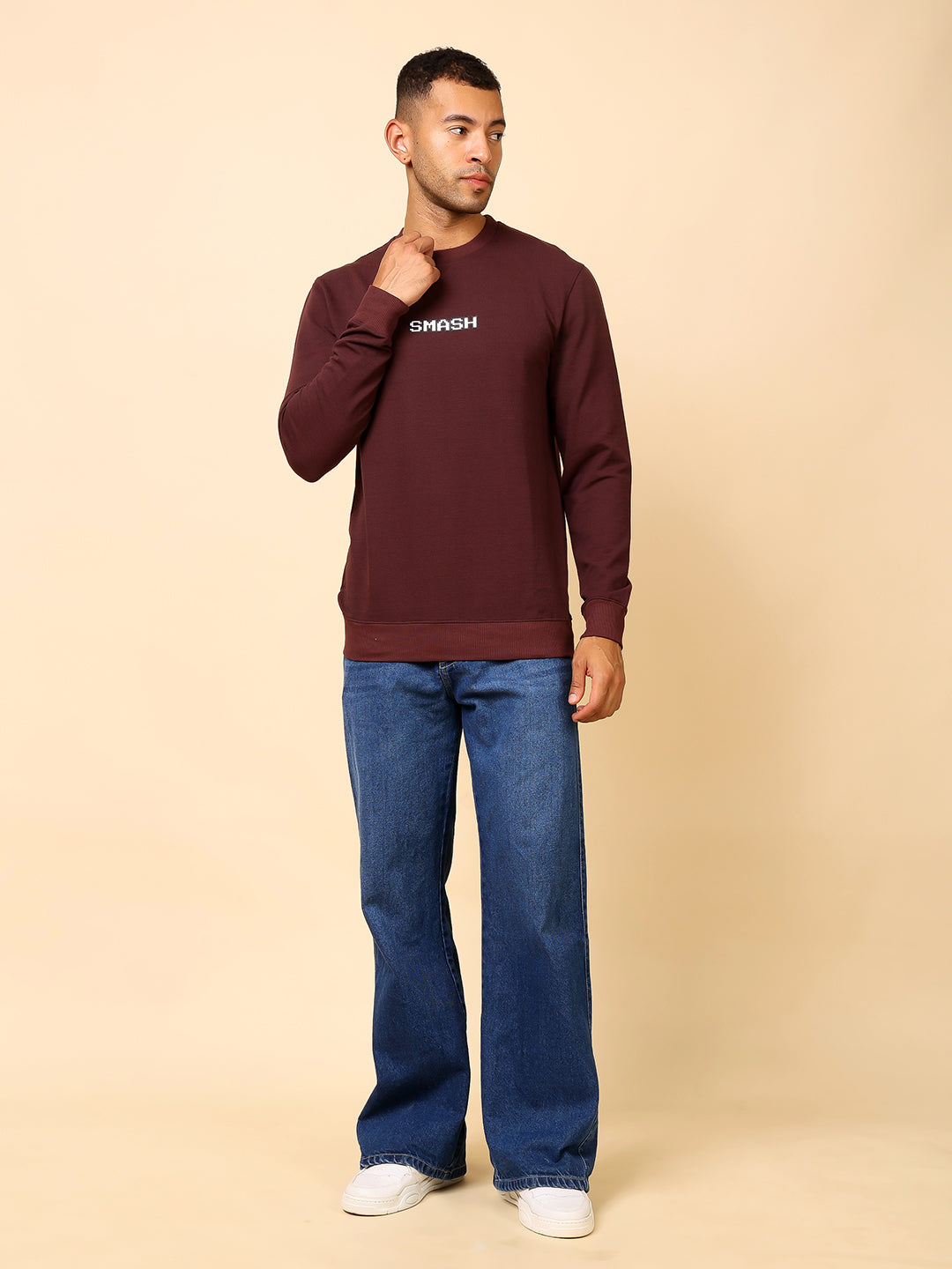 Stylox Men’s Round Neck Full Sleeve Sweatshirt with Back Graphic Print – Casual Streetwear Style - Stylox