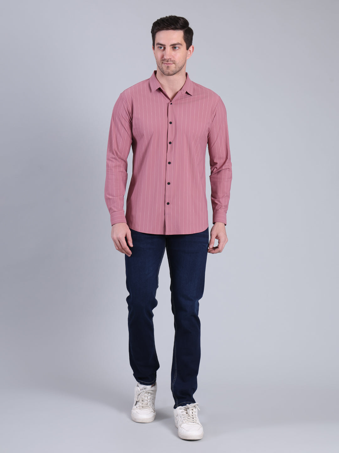 Stylox Men’s Striped Partywear Shirt | Slim Fit Full Sleeve Formal-Casual Shirt For Men