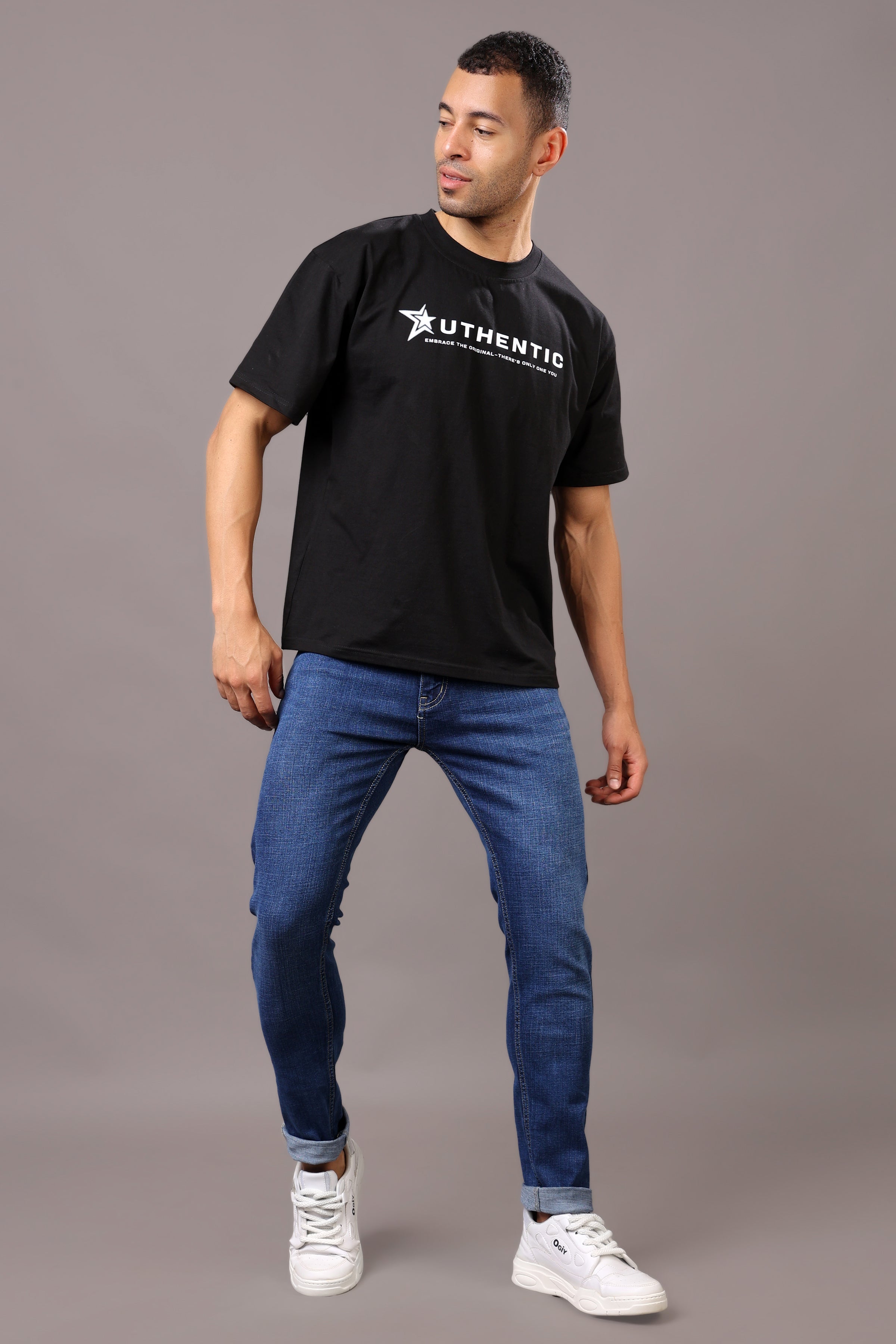 Stylox Men’s Slim Fit Denim Jeans - Dark Blue & Mid Dark Blue