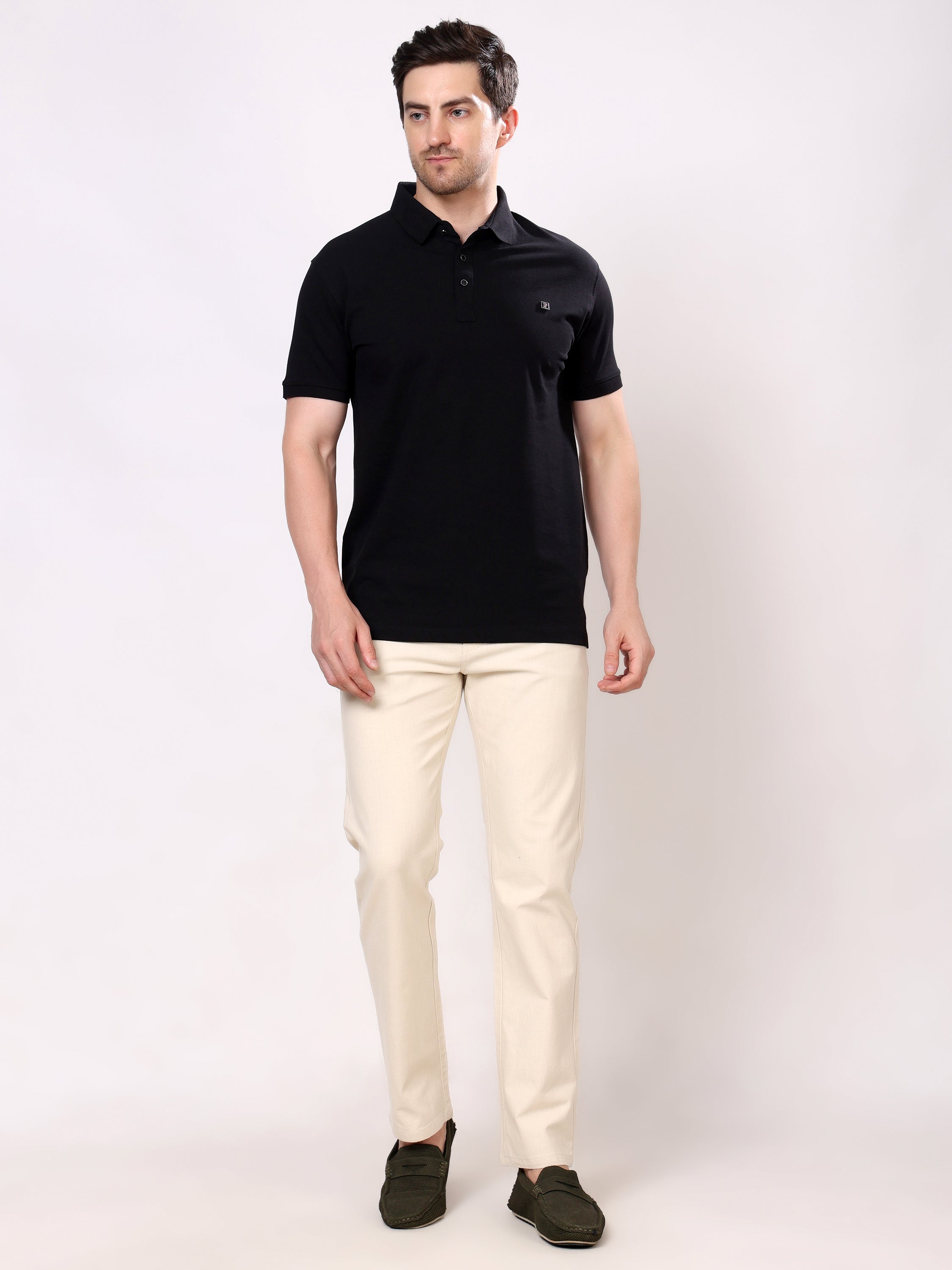 Stylox Men's Comfort Fit Non-Stretch Casual Trouser with Elastic Waist