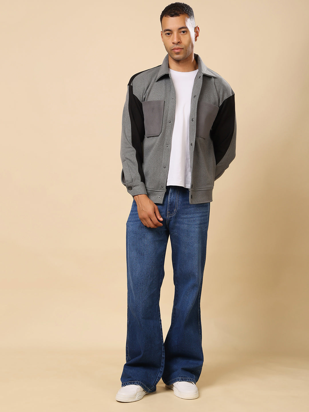 Stylox Men’s Shacket with Button Closure – Stylish Jacket for Every Season