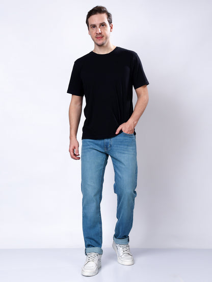 Stylox Men’s Slim Fit Stretchable Mid Light Blue Denim Jeans - Stylox