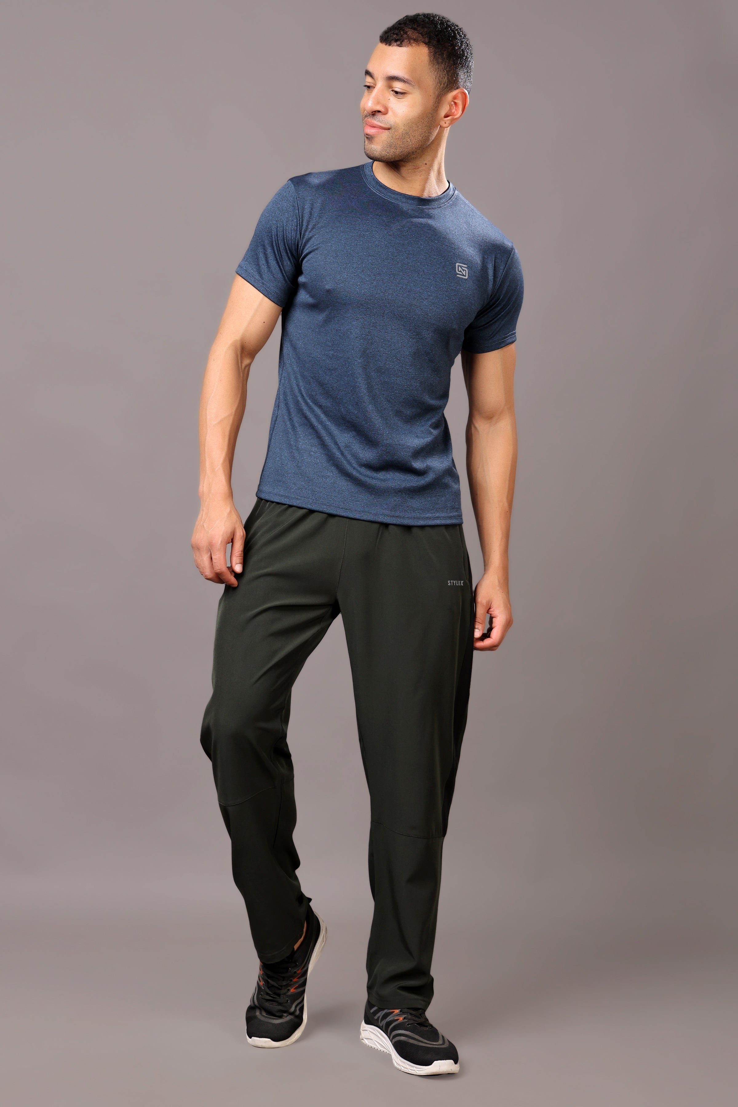 Stylox Classic Men’s Trackpants with Elastic Waist & Side Pockets (Olive) - Stylox