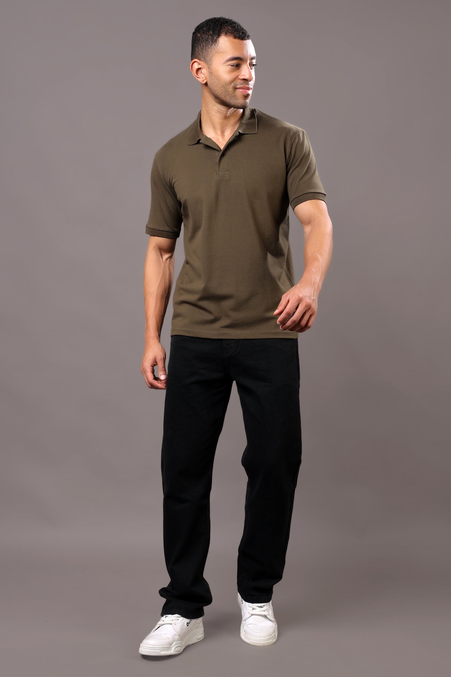 Stylox Men’s Polo Collar Solid T-Shirt - Soft, Breathable &amp; Everyday Wear