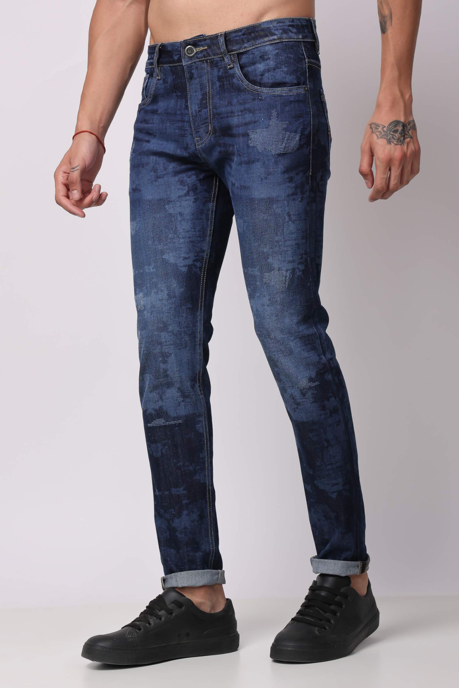 Stylox Men Ankle Fit Denim Jeans - Mid-rise with tapered ankle | Mid Blue |  - 5240-10724 - Stylox