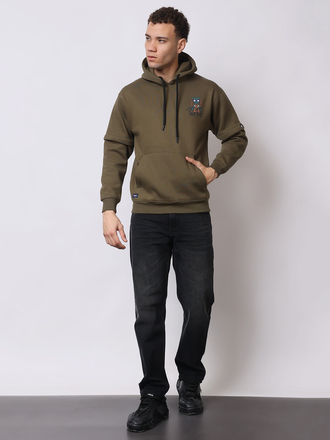 Stylox Men’s Graphic Winter Hoodie – Floyd Printed Pullover with Kangaroo Pocket &amp; Warm Fleece Fabric