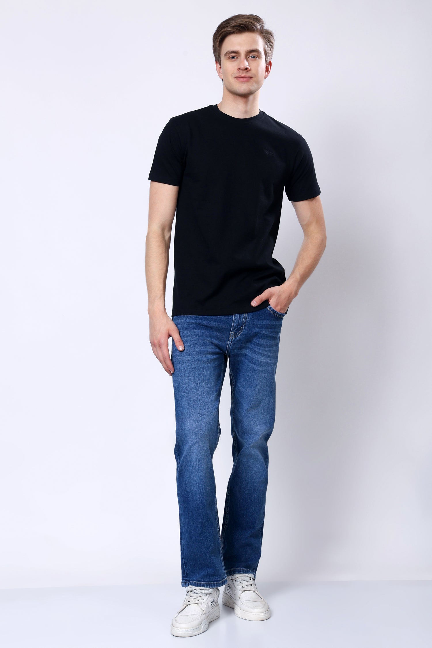 Stylox Men’s Mid-Rise Comfort Fit Stretchable Light Blue Denim Jeans - Stylox