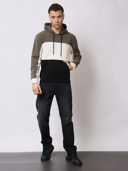 Stylox Men’s Colorblock Winter Hoodie – Warm Fleece Pullover with Kangaroo Pocket &amp; Drawstring Hood