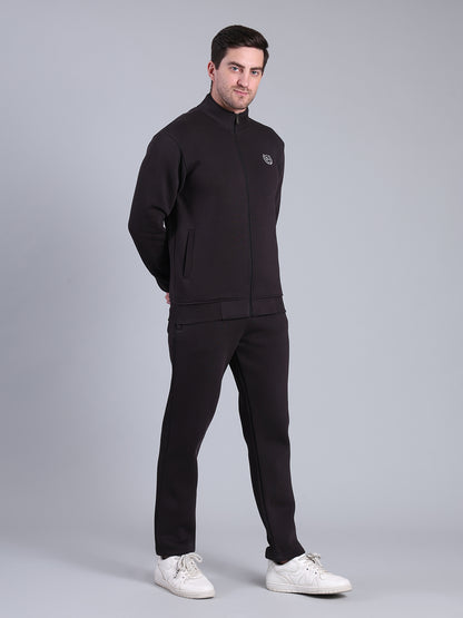 Stylox Men’s Solid Tracksuit Set with Zip-Up Jacket &amp; Joggers – Winter Athleisure Wear