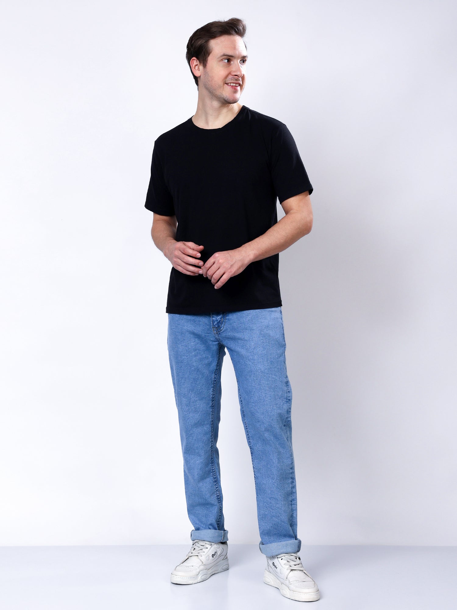 Stylox Men’s Slim Fit Stretchable Greenish Blue Denim Jeans - Stylox