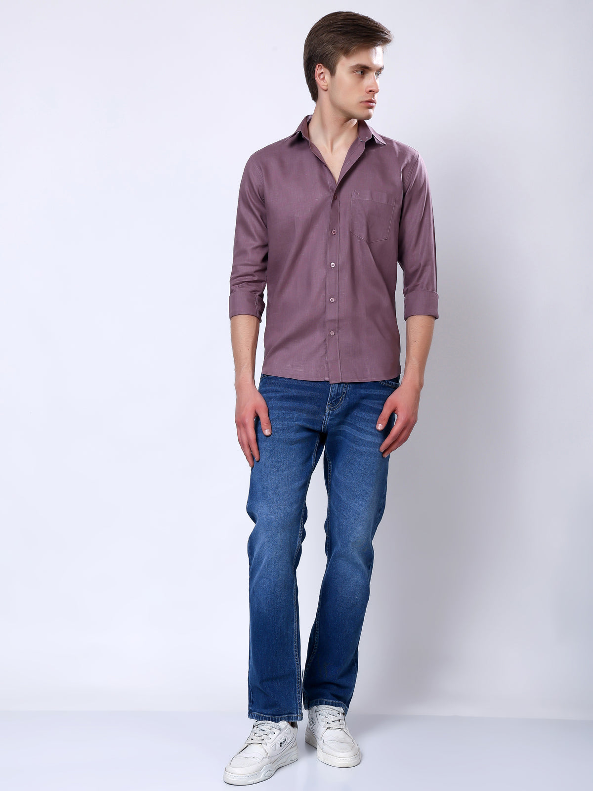 Stylox Men’s Regular Fit Full Sleeve Solid Casual Shirt - Stylox