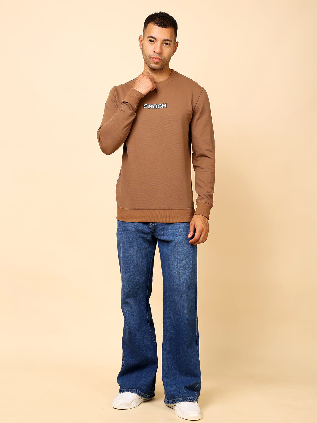 Stylox Men’s Round Neck Full Sleeve Sweatshirt with Back Graphic Print – Casual Streetwear Style - Stylox