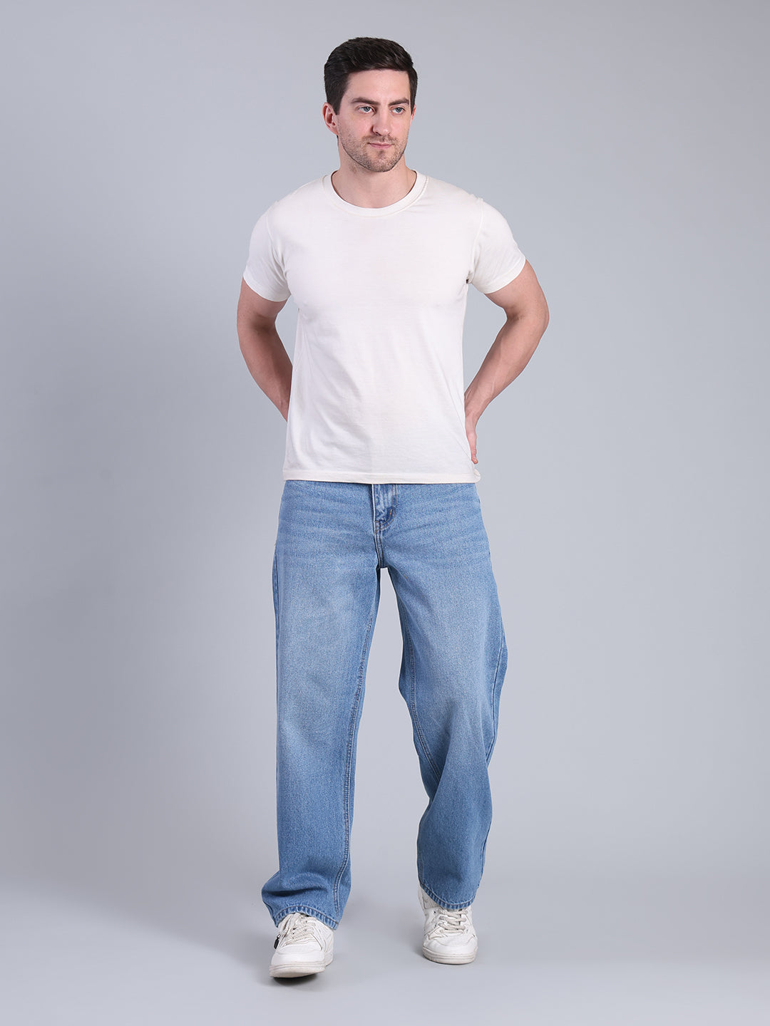 Stylox Men’s Loose Fit Jeans | Relaxed Fit Washed Denim Jeans for Men | Mid-Rise Casual &amp; Streetwear Jeans