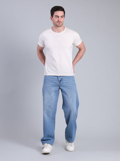 Stylox Men’s Loose Fit Jeans | Relaxed Fit Washed Denim Jeans for Men | Mid-Rise Casual &amp; Streetwear Jeans