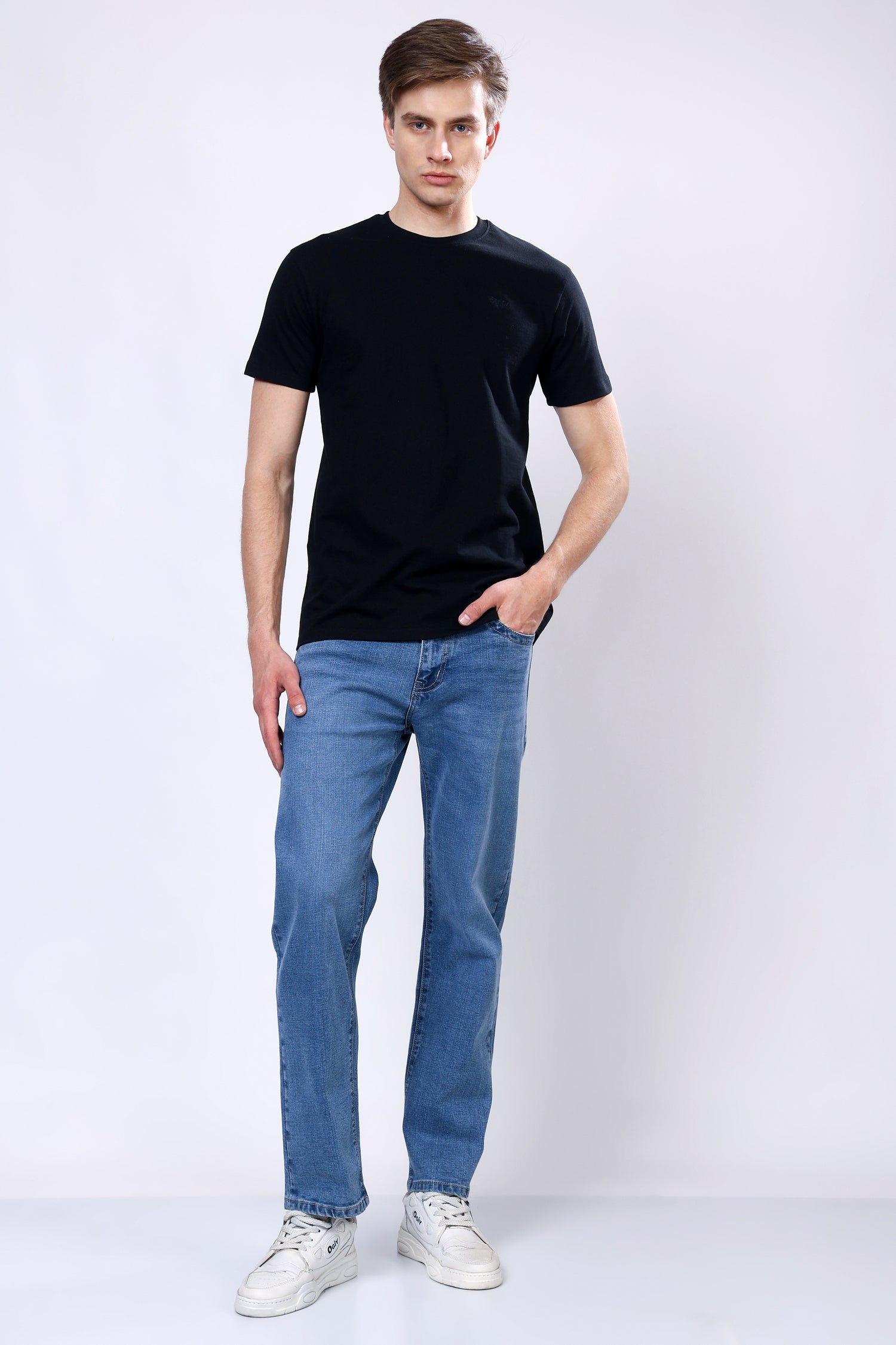 Stylox Men’s Comfort Fit Stretchable Light Blue Denim Jeans - Stylox