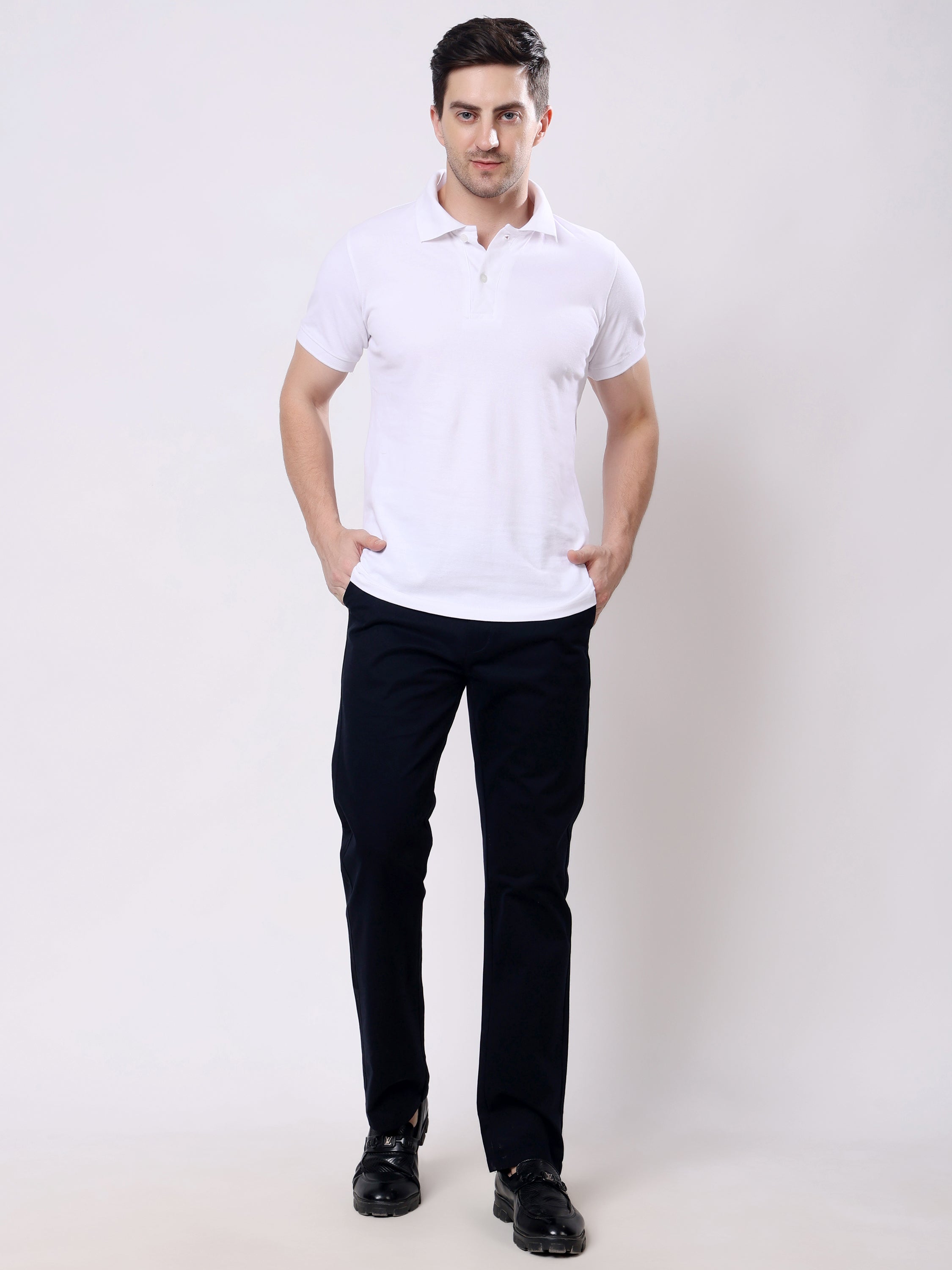 Stylox Men’s Straight Fit Non-Stretch Casual Chinos Trousers - Stylox