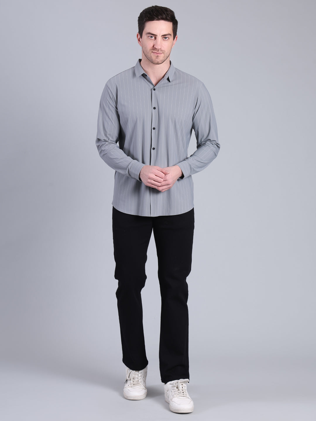 Stylox Men’s Striped Partywear Shirt | Slim Fit Full Sleeve Formal-Casual Shirt For Men