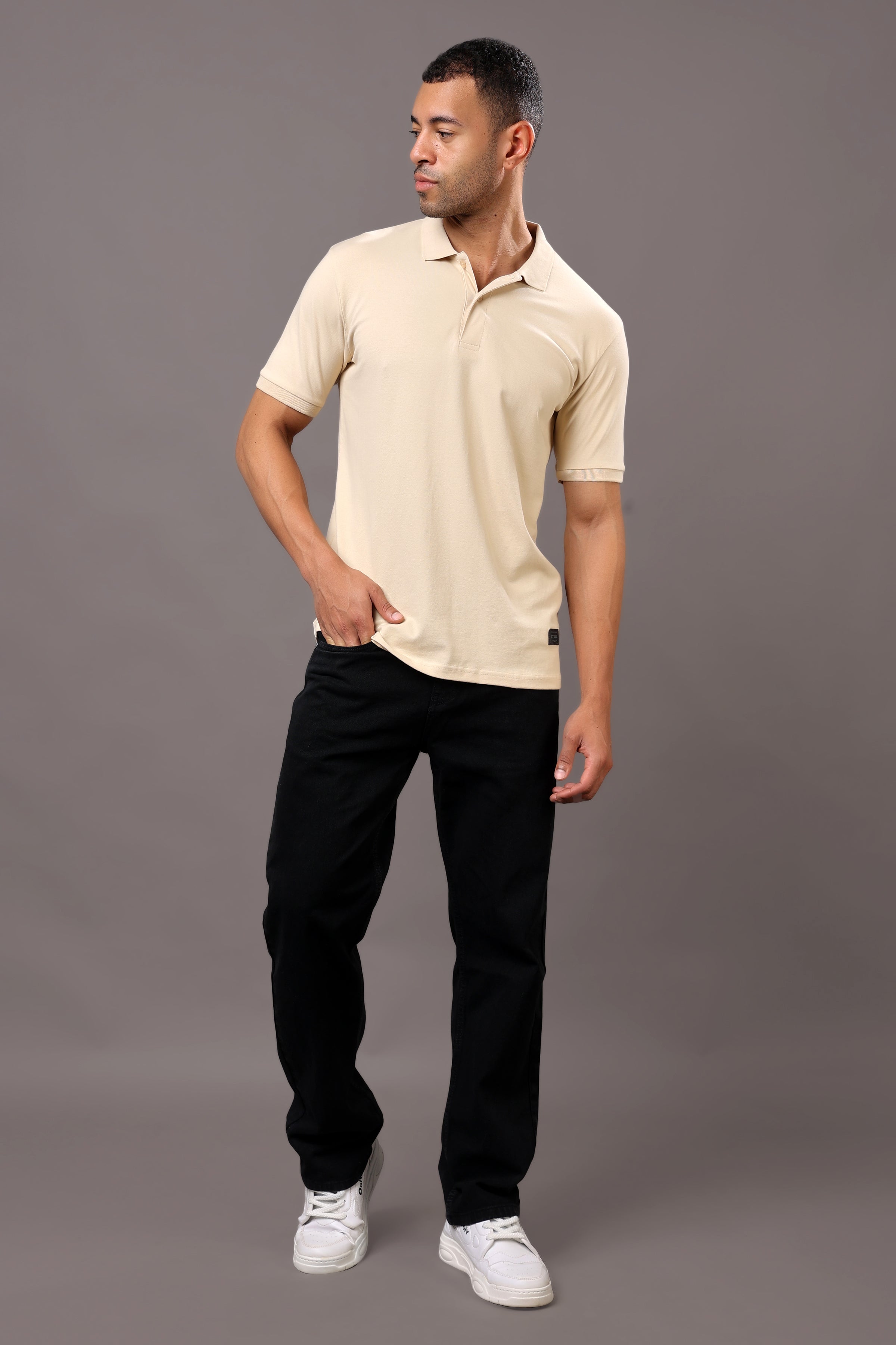 Stylox Men’s Polo Collar Solid T-Shirt - Soft, Breathable &amp; Everyday Wear