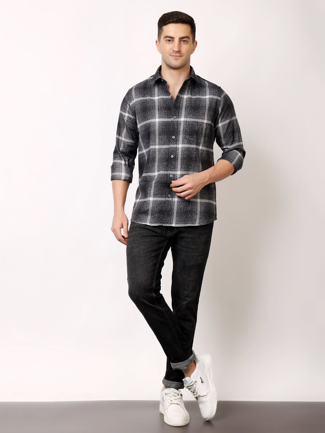 Stylox Men’s Regular Fit Full Sleeve Check Shirt | Casual Cotton Checkered Shirt for Everyday Wear