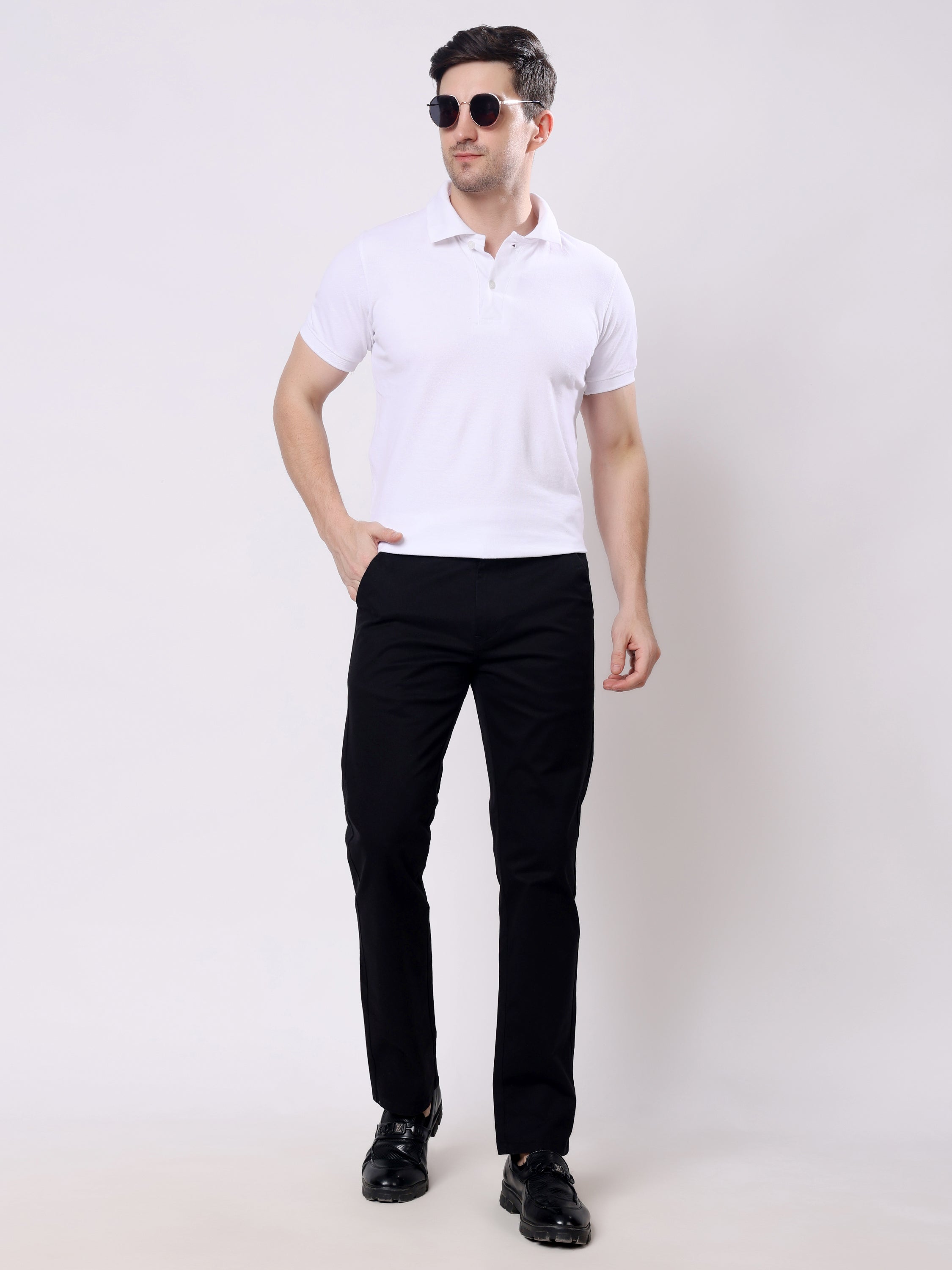 Stylox Men’s Straight Fit Non-Stretch Casual Chinos Trousers - Stylox