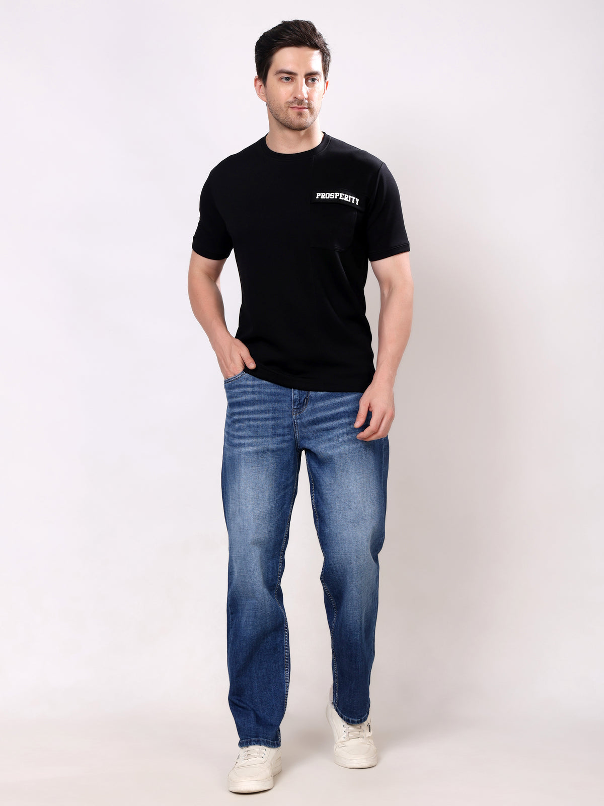 Stylox Men's Relaxed Fit Mid-Rise Stretchable Denim Jeans
