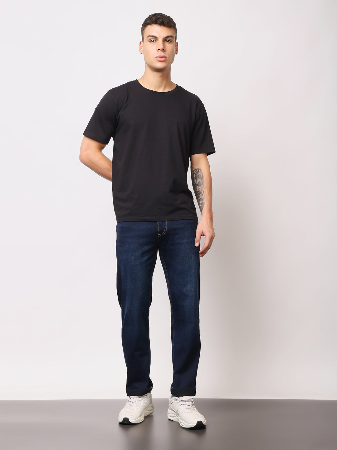 Stylox Men’s Comfort Fit Mid Rise Premium Stretchable Solid Jeans - Stylox
