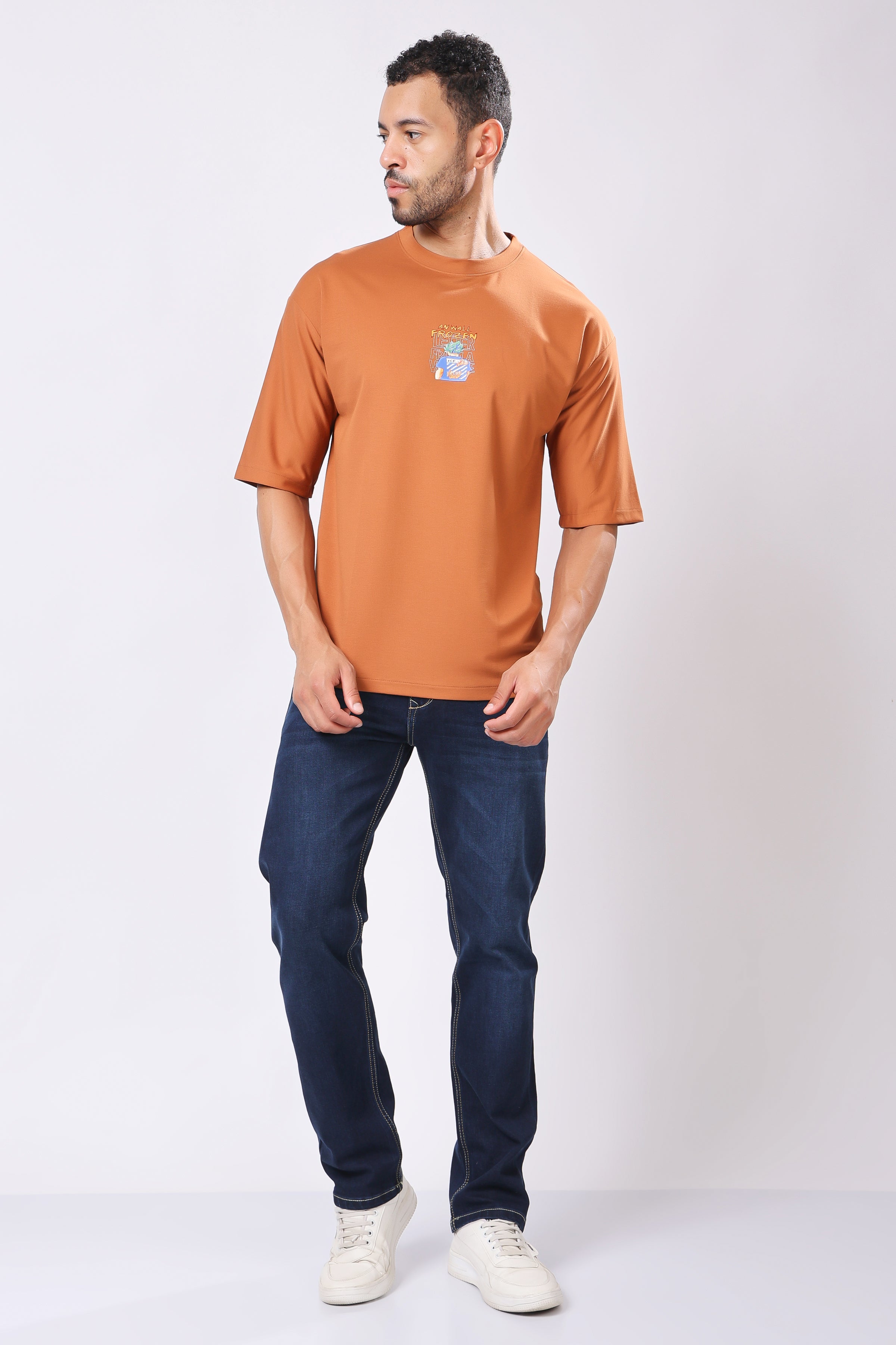 Stylox Men’s Oversized Round Neck Half Sleeve Back Printed T-Shirt | Premium Cotton Loose Fit Graphic Tee for Streetwear & Casual Style - Stylox