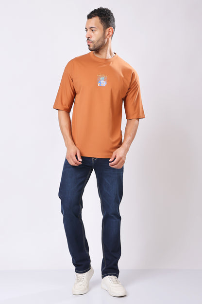 Stylox Men’s Oversized Round Neck Half Sleeve Back Printed T-Shirt | Premium Cotton Loose Fit Graphic Tee for Streetwear &amp; Casual Style